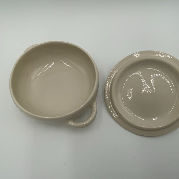 Vintage 1940's Winfield Ware Pottery Dragon Flower 5 1/2" Covered Casserole Dish - Picture 2 of 7